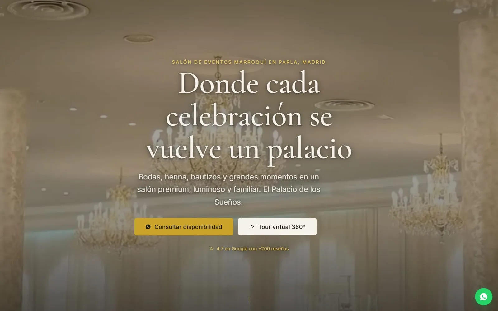 Portada de kasarahlam.es en ordenador: el hero del salon, diseño de Makhu Studio