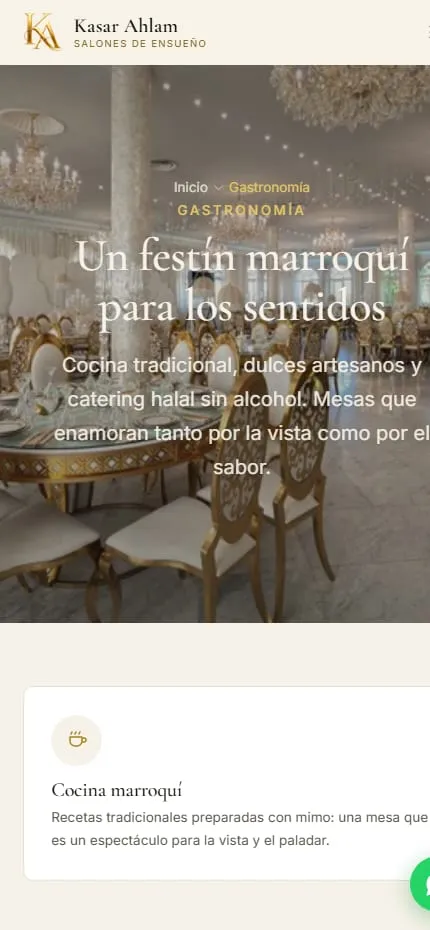 Galeria de gastronomia de la web de Kasar Ahlam en el movil